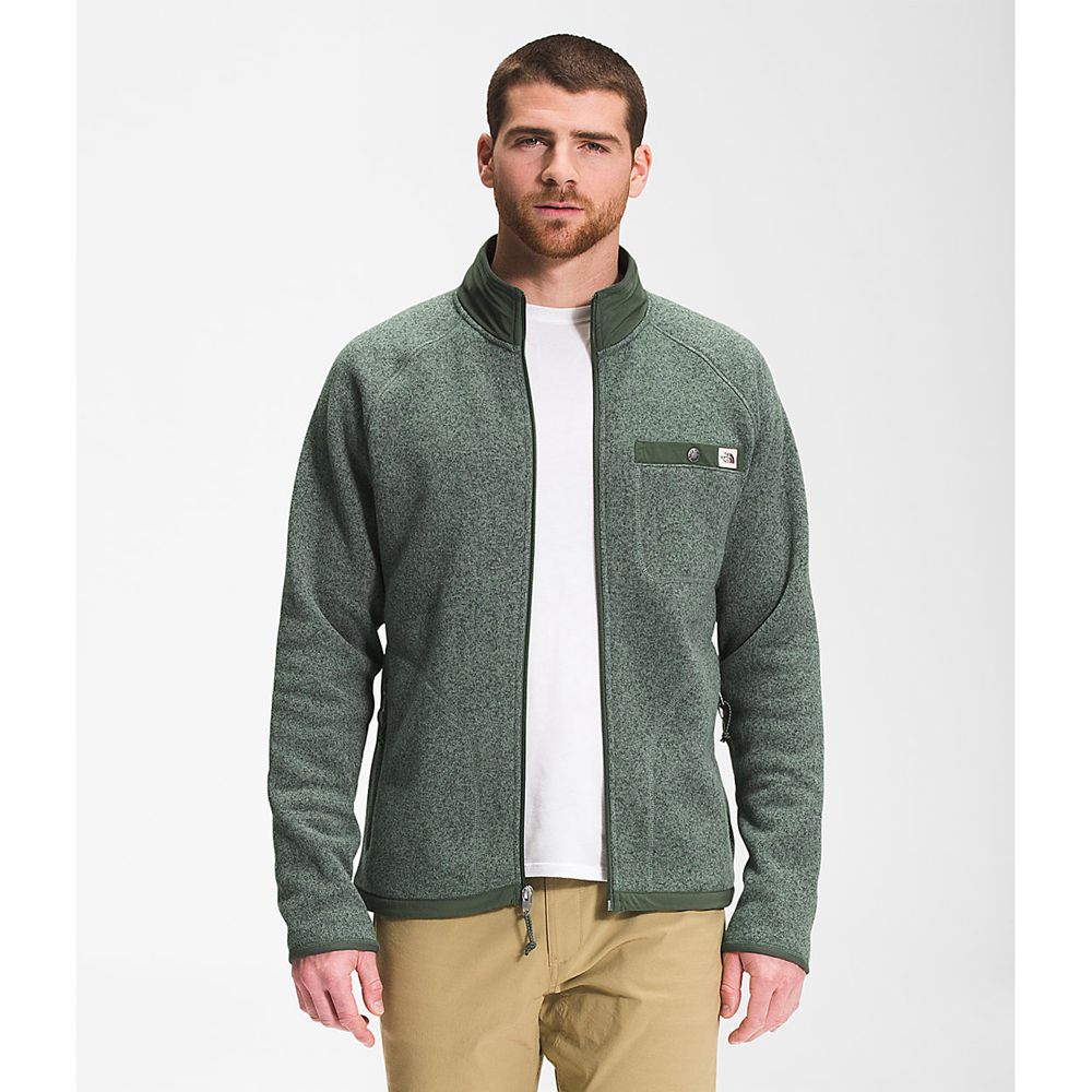 The North Face Fleece Jacket Mens Australia - The North Face Gordon Lyons Full Zip Green (CBS-931056